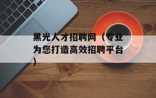 黑光人才招聘网（专业为您打造高效招聘平台）