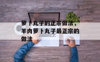 萝卜丸子的正宗做法，羊肉萝卜丸子最正宗的做法