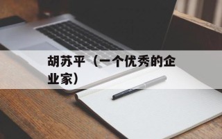 胡苏平（一个优秀的企业家）