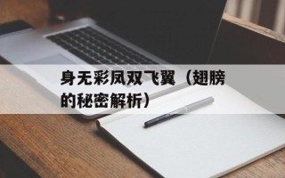 身无彩凤双飞翼（翅膀的秘密解析）
