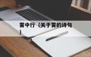 雾中行（关于雾的诗句）