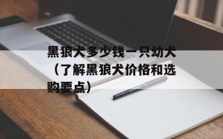 黑狼犬多少钱一只幼犬（了解黑狼犬价格和选购要点）