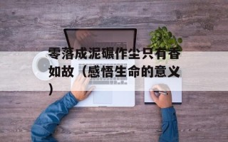 零落成泥碾作尘只有香如故（感悟生命的意义）