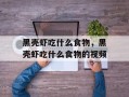 黑壳虾吃什么食物，黑壳虾吃什么食物的视频