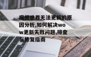 魔兽世界无法更新的原因分析,如何解决wow更新失败问题,排查与修复指南