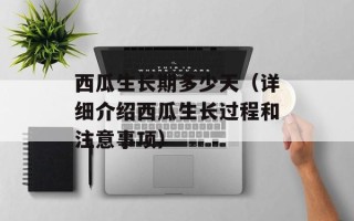 西瓜生长期多少天（详细介绍西瓜生长过程和注意事项）