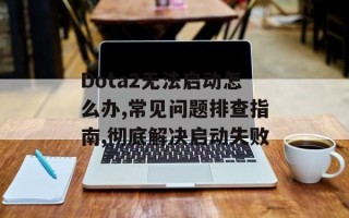 Dota2无法启动怎么办,常见问题排查指南,彻底解决启动失败