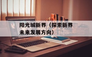 阳光城新界（探索新界未来发展方向）